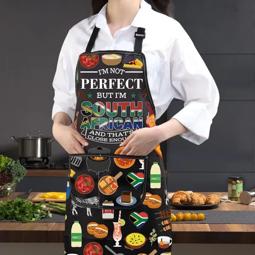 Miniatura 6 de JXGZSO South Africa Kitchen Apron South Africa Culture Gift South Africa Adjustable Apron South Africa Travel Souvenir Gift