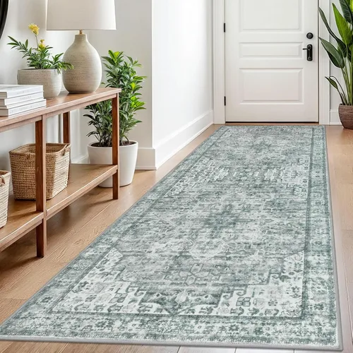 Miniatura 130 de SIILOOM Alfombra lavable de 2 x 3 pies, alfombra suave color taupe ceniza para entrada, tapete antideslizante para puerta de interior, tapete