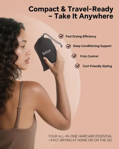 Miniatura 7 de Boloye Accesorio de Gorro para Secador de Cabello – Gorro de Secadora con Capucha XL de 28.5" para Secado Más Rápido y Acondicionamiento Profundo