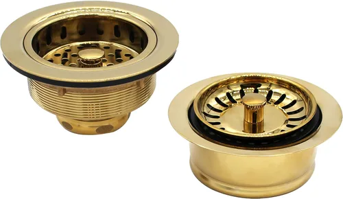 Miniatura 15 de Westbrass CO2165S-12 Combo PACK 3-1/2 pulgadas estilo poste grande cesta fregadero cocina colador y desagüe de eliminación de residuos con colador