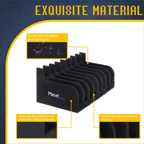 Miniatura 6 de Mind and Action - Soporte de pistola de espuma para accesorios de gabinete de pistola seguros para armas, solución de almacenamiento de armas
