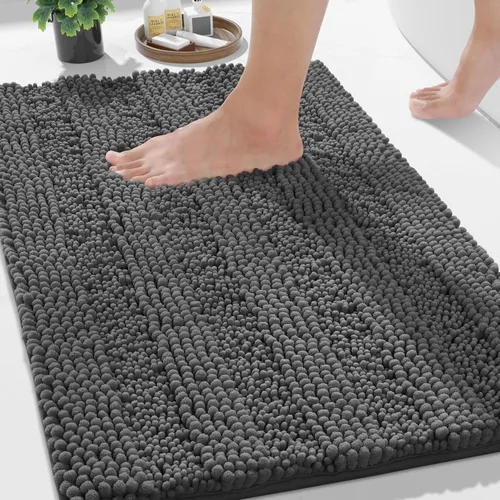 Miniatura 91 de Yimobra Alfombras lavables para baño, alfombra de baño de chenilla súper suave y absorbente para piso y alfombra, alfombra antideslizante de secado