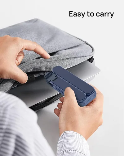 Miniatura 6 de SODI Soporte plegable ultra compacto para laptop, soporte portátil para escritorio y viajes, ajustable, ergonómico soporte de computadora de Azul