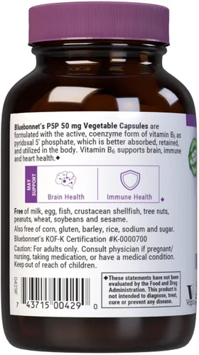 Miniatura 3 de Bluebonnet Nutrición - CellularActive P-5-P 50mg - 90 Cápsulas Vegetarianas