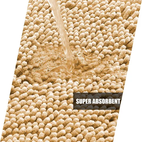 Miniatura 3 de Alfombras de baño de felpilla antideslizantes de 24 x 17 pulgadas, tapetes de baño para baño, ducha, color beige