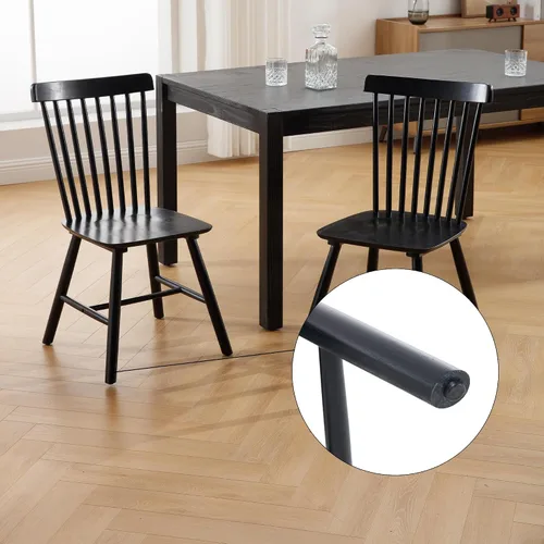 Miniatura 6 de LZAREAL Juego de 4 sillas de comedor de madera estilo granja, sillas de cocina modernas de mediados de siglo, sillas de comedor francesas Windsor