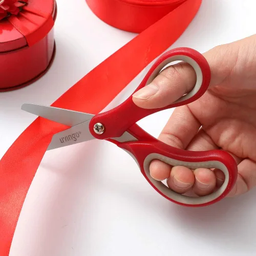 Miniatura 7 de LIVINGO Tijeras para niños zurdos y diestros de 5 pulgadas, tijeras de hoja de acero inoxidable afiladas de seguridad para niños, escuela, maestros