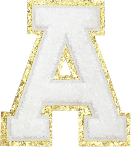 Miniatura 47 de GYGYL - 3 parches de letras deportivas de felpilla con purpurina, parches para planchar de tamaño grande para decoración de disfraces