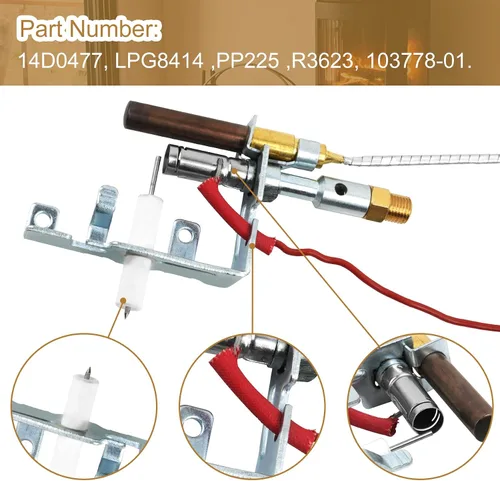 Miniatura 3 de 14D0477 Registro de gas libre de ventilación, montaje piloto ODS, chimenea de gas propano LP compatible con Empire FMI, etc., número de pieza