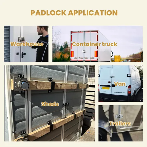 Miniatura 6 de 2 Pack de Candado para Puerta de Furgoneta con Llaves Iguales, Candado Resistente de Acero Sólido de 73MM, Candado de Seguridad para Cobertizo
