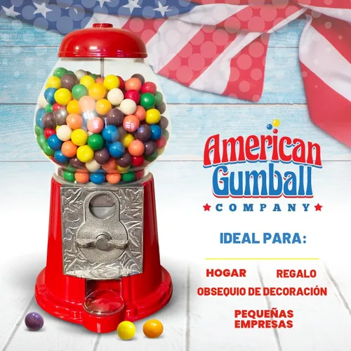 Miniatura 7 de American Gumball Company - Máquina de bolas de chicle roja de estilo retro de metal de 11 pulgadas, fabricada para bolas de chicle de 0.62 pulgadas