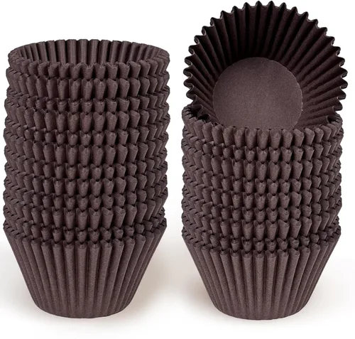 Miniatura 8 de qiqee 300 unidades de forros para magdalenas jumbo naturales forros para muffins de tamaño jumbo tazas para hornear de papel de tamaño jumbo sin