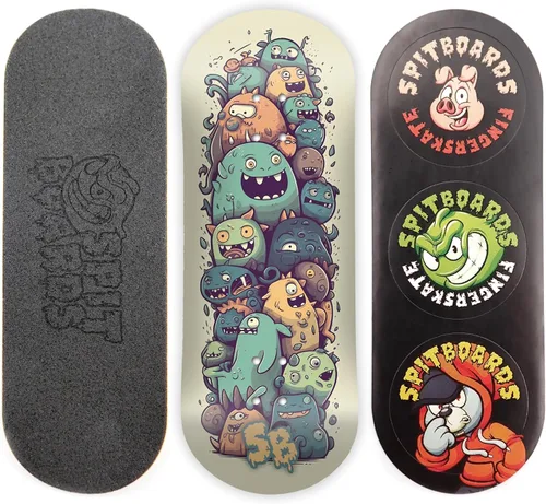 Miniatura 10 de SPITBOARDS® Tabla de Diapasón de 34 mm - Madera Real (5 Capas) Forma Clásica de Popsicle Street - Tamaño: 34 x 96 mm - Tabla Gráfica Única