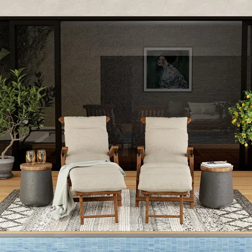Miniatura 2 de SUNBURY Mesa auxiliar pequeña para exteriores, mesas auxiliares negras de 13 pulgadas de ancho para patio, mesa auxiliar decorativa, taburete