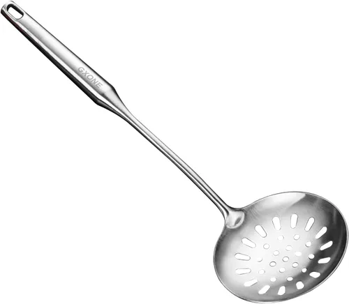 Miniatura 13 de Wok - Espátula de acero inoxidable, espátula ancha de metal con mango largo hueco, utensilios de wok, plata/14.7 pulgadas