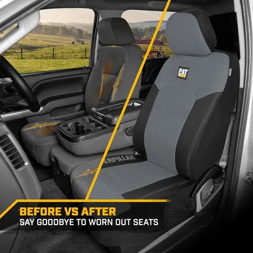 Miniatura 6 de Fundas de asiento para coches, camiones y SUV Cat MeshFlex – Fundas de asiento grises para asientos delanteros, protectores de asiento de camión