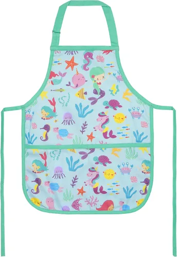 PurpleEssences Delantal para niños con correa ajustable para el cuello y bolsillo frontal, delantal de chef para hornear y manualidades, 15 x 18