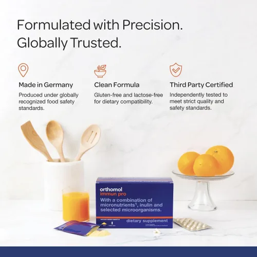 Miniatura 8 de Orthomol Immun Pro, apoyo inmunológico, suplemento probiótico para la salud intestinal, fibra prebiótica de inulina, suministro para 30 días
