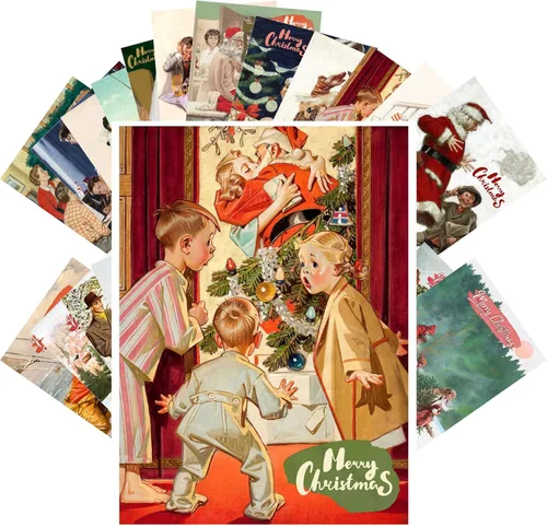 Miniatura 11 de PIXILUV Postales vintage (24 piezas de 4 x 6 pulgadas cada una) magníficos paisajes mágicos nevados postales de Navidad postales retro tarjeta