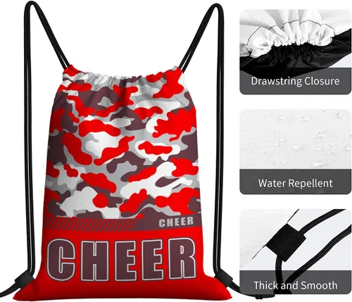 Miniatura 16 de Mochila con cordón impermeable para gimnasio, bolsas con cordón, bolsa de cuerda deportiva, mochila de camuflaje, Bolsas con cordón Cheer - Bolsas