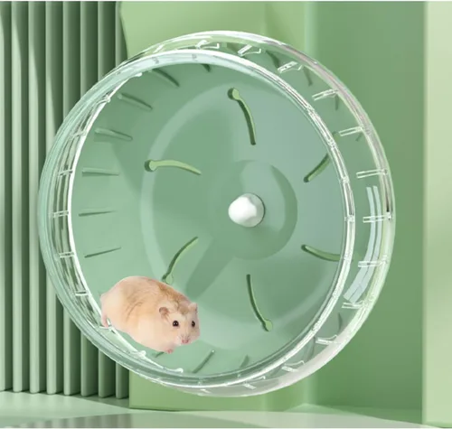 Miniatura 9 de MANON ROSA Rueda de hámster súper silenciosa y silenciosa con soporte ajustable para chinchillas jerbos ratones animales pequeños (M