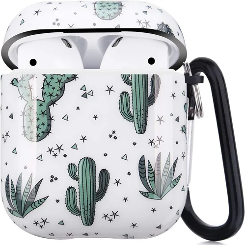 Miniatura 15 de Funda protectora rígida con estampado de animales compatible con AirPods 2/1 generación de piel portátil y a prueba de golpes para mujeres, niñas