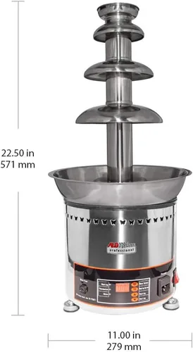 Miniatura 2 de ALDKitchen Máquina de fuente de chocolate de 4 niveles, capacidad de 6.6 lbs, acero inoxidable, termostato digital de 30 a 230.0 °F, 300 W, 110 V