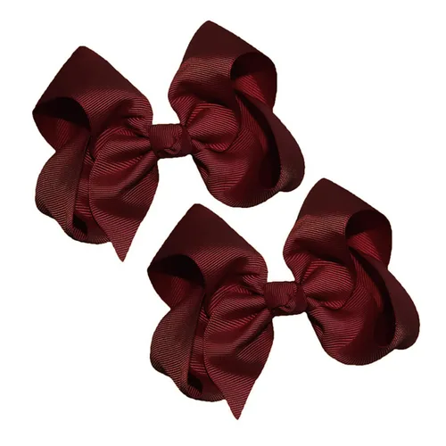 Miniatura 55 de WEBB DIRECT2U Juego de dos lazos para el pelo de grogrén sólido de 4 pulgadas, pinzas de cocodrilo, color verde manzana