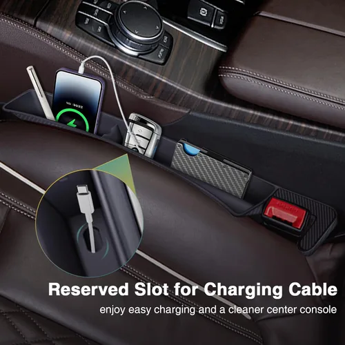 Miniatura 2 de Organizador Relleno de Espacio de Asiento de Coche, Paquete de 2 Organizador de Asiento Delantero - Ajuste Universal para SUV, Camioneta, Caja