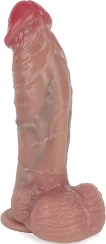 Consolador realista curvo de 9 pulgadas, consolador grande de silicona con aspecto y sensación real, con ventosa fuerte para manos libres,