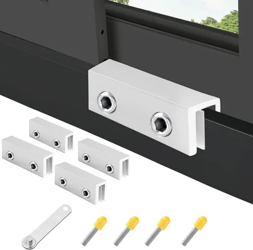 4 juegos de cerraduras de ventana corredizas para ventanas de arriba y abajo con llave, cerraduras de seguridad para ventanas y puertas correderas