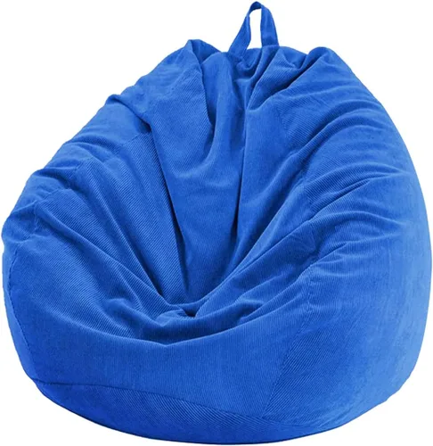 Miniatura 8 de Lukery Puf para adultos (sin relleno), funda de puf de color sólido, puf de pana, cómodo puf perezoso, almacenamiento de animales de peluche