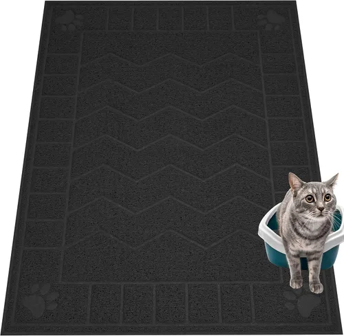 Miniatura 11 de Alfombrilla de Arena para Gatos, Alfombrilla Atrapa Arena Suave para las Patitas del Gatito, Alfombrilla para Caja de Arena de Gatitos de 47" x 35