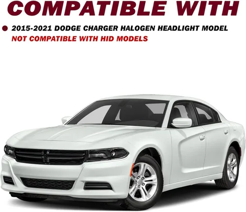 Miniatura 5 de JSBOYAT Conjunto de faros delanteros tipo halógeno compatible con Dodge Charger 2015-2021 Faro proyector con bombillas LED DRL incluidas Lado