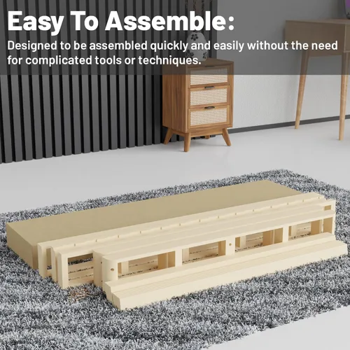 Miniatura 5 de Spring Coil Bobina, somier resistente de 4.5 pulgadas para soporte de colchón, base de madera natural duradera y fácil de montar, para Queen