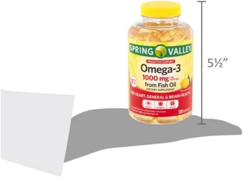 Miniatura 4 de Spring Valley Omega-3 de aceite de pescado, 1000 mg, 120 unidades + adhesivo STS.