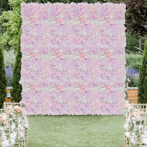 Miniatura 19 de Paneles de flores para decoración de pared, panel de fondo de pared de flores artificiales, decoración de flores, 23.6 x 15.7 in (24 x 16 pulgadas)