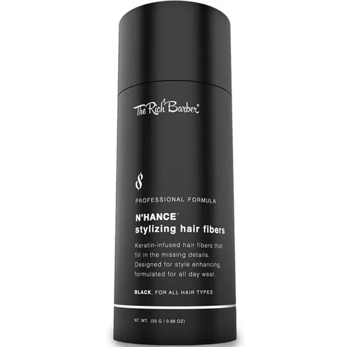 The Rich Barber N'Hance - Fibras de construcción para el cabello, suministro para 3 meses, fibras engrosadoras para el cabello de peluquería, 0.88