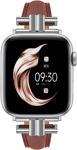 Miniatura 17 de Juntan Correa delgada de cuero compatible con Apple Watch 38mm 40mm 41mm 42mm 44mm 45mm 46mm 49mm, pulsera de reloj de cuero genuino en forma de I