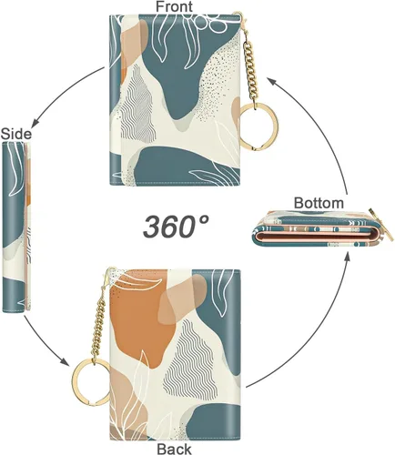 Miniatura 5 de Nipichsha Cartera para mujer, pequeña cartera para tarjetas de crédito para mujer, cartera delgada con tarjetero RFID, Moda
