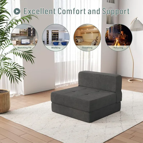 Miniatura 6 de ZeeFu Sofá cama plegable – Futón de espuma viscoelástica, cama convertible para sala de estar/dormitorio/invitados/oficina/caravanas/estudio