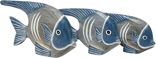 Miniatura 3 de WorldBazzar Hermoso conjunto único de 3 peces de madera tallada a mano estatua escultura arte ángel