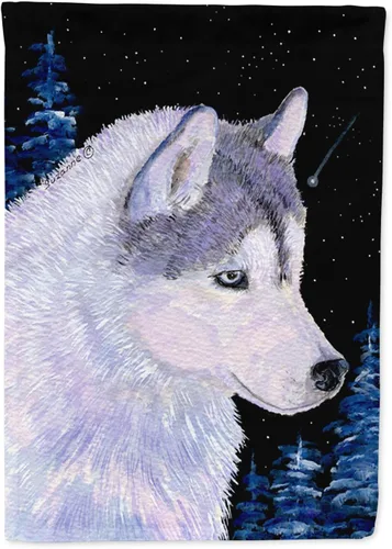 Caroline's Treasures SS8617GF Bandera de jardín de Husky siberiano para buzón, bandera decorativa para patio exterior, obras de arte de patio, Husky