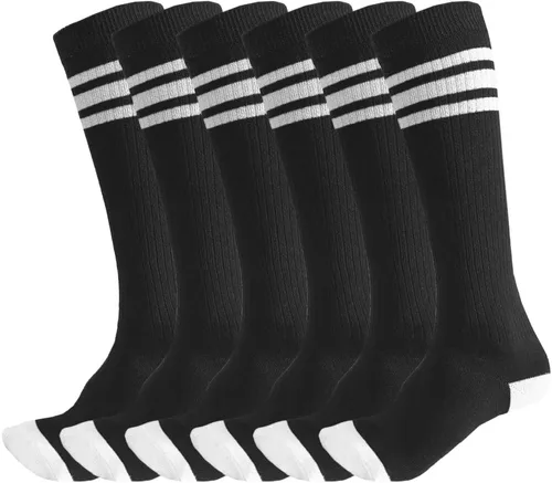 3 pares de calcetines juDanzy hasta la rodilla para niños o niñas para fútbol, baloncesto, uniforme y uso diario