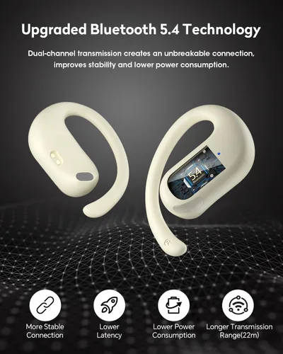 Miniatura 6 de Auriculares abiertos, auriculares abiertos de 50 horas, Bluetooth 5.4, IPX6, auriculares abiertos inalámbricos con gancho para la oreja, estéreo