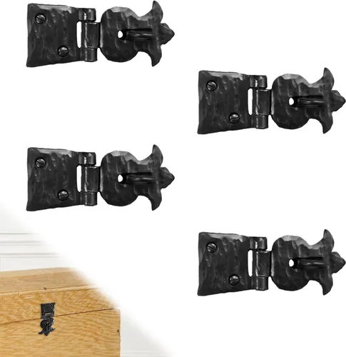 Miniatura 19 de 1 paquete de cerrojos de muebles de 2.75 pulgadas para puertas, color negro, cerrojo decorativo de metal para muebles, cerrojos de metal rústico