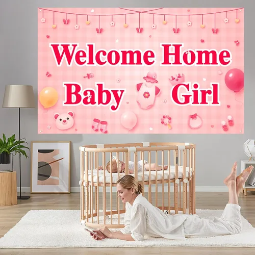 Miniatura 5 de Labakita Cartel de bienvenida a casa para niña, cartel de bienvenida a casa para nueva niña, cartel de bienvenida para niña nueva, letrero de baby