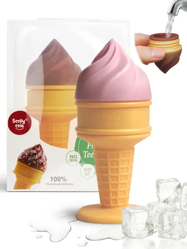 Miniatura 11 de Smily Mia ICY Bite - Mordedor para alimentos y congeladores para frutas, para alivio de enfriamiento del bebé, alimentador de silicona sin BPA