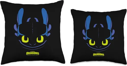 Miniatura 3 de DreamWorks Dragons Toothless Night Fury - Almohada para disfraz de cara grande, 16 x 16 pulgadas, multicolor