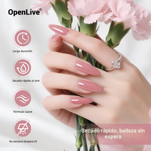 Miniatura 5 de OpenLive 16.5ml Esmalte de uñas rosa polvoriento de secado rápido de gran volumen, rosa claro, esmalte de uñas de secado rápido y color duradero